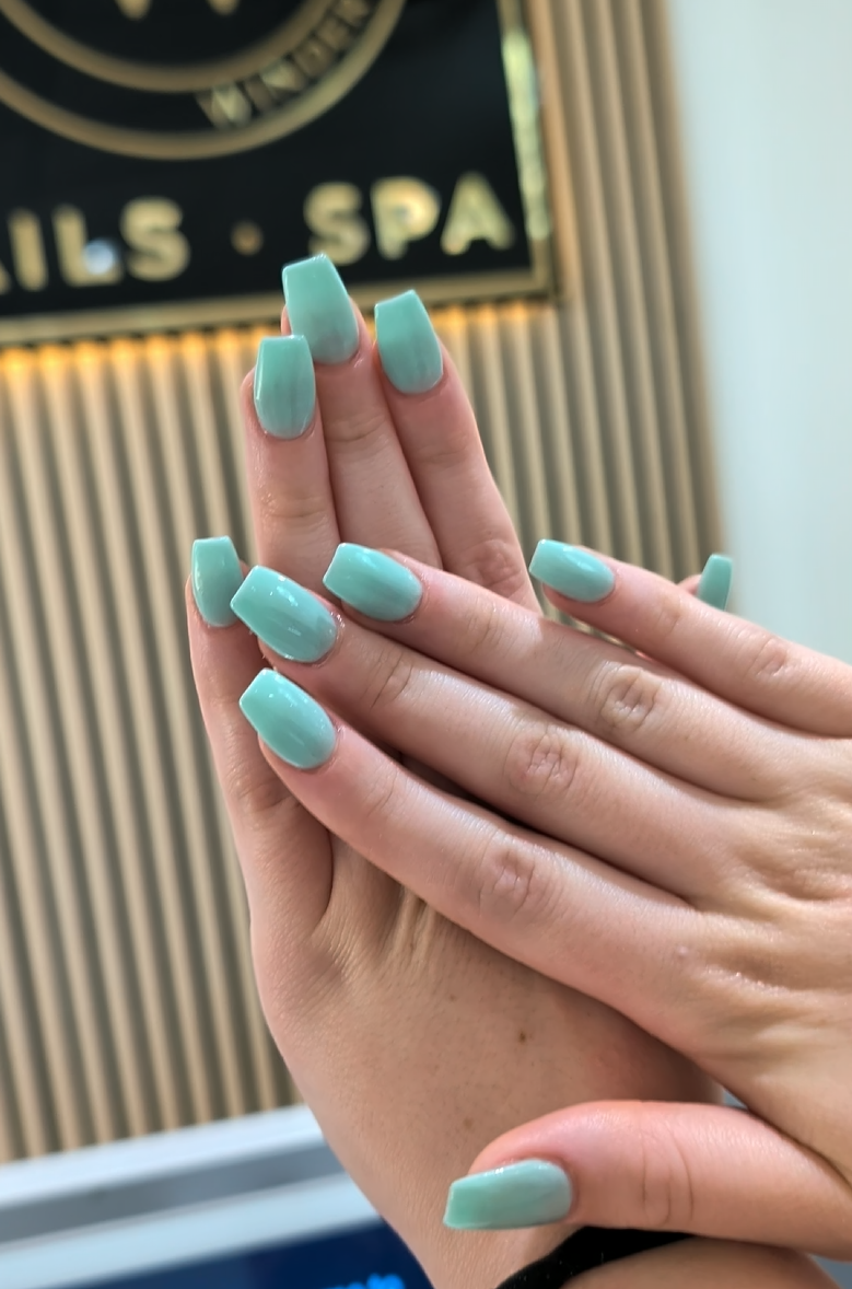 Soft mint manicure at Windermere Nails & Spa